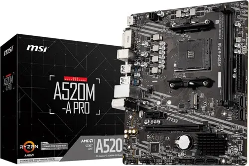 A520M-A PRO AM4 DDR4 4600 (OC) DVI HDMI M.2 USB3.2 mATX