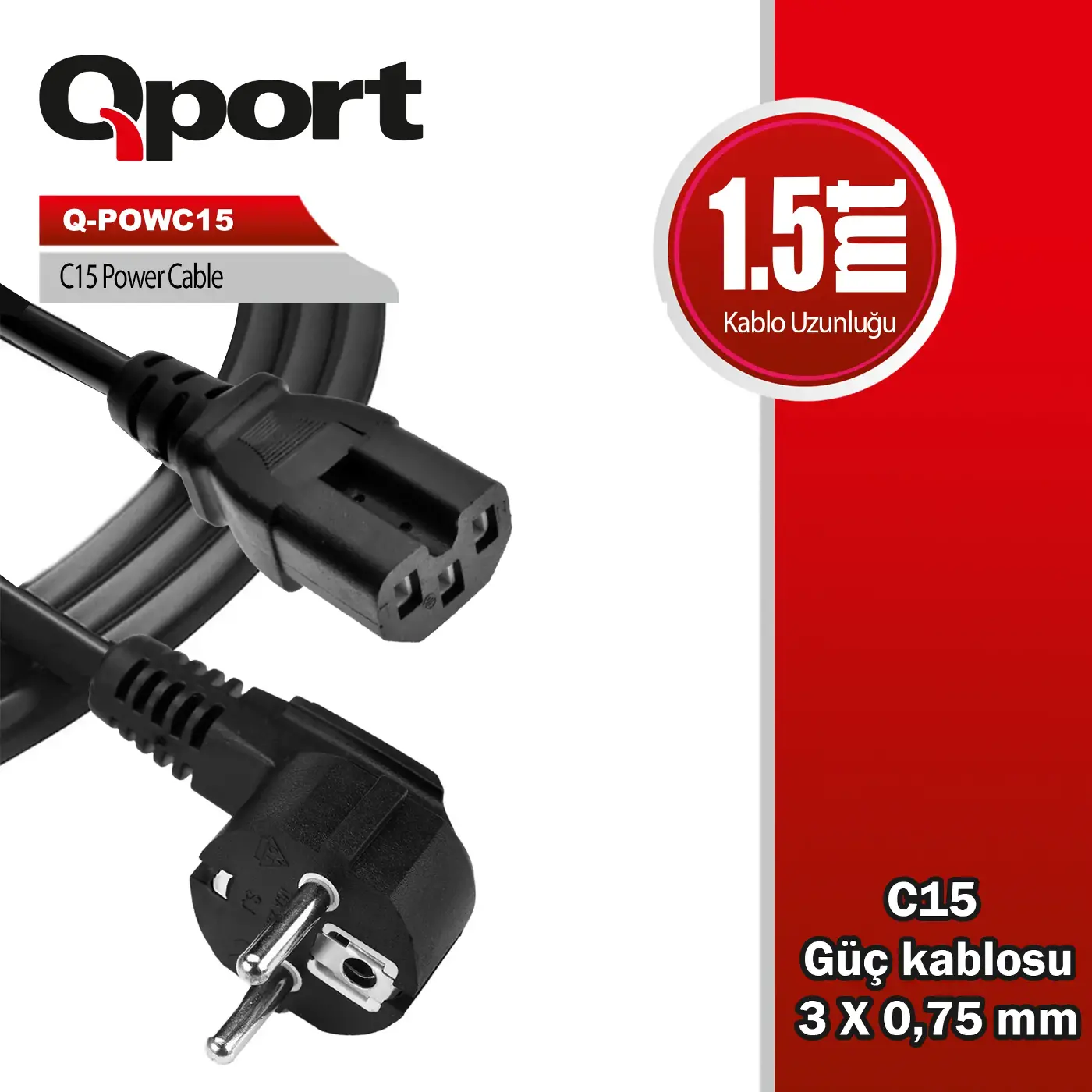 1.5M C15 POWER GUC KABLOSU (Q-POWC15)