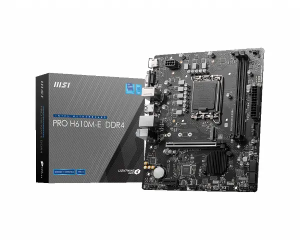 MB PRO H610M-E DDR4 SOKET 1700 DDR4 3200 (OC) HDMI VGA M.2 USB3.2 1x1G LAN mATX