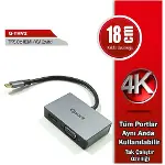 (Q-THV2) TYPE-C TO HDMI/VGA CEVIRICI-1