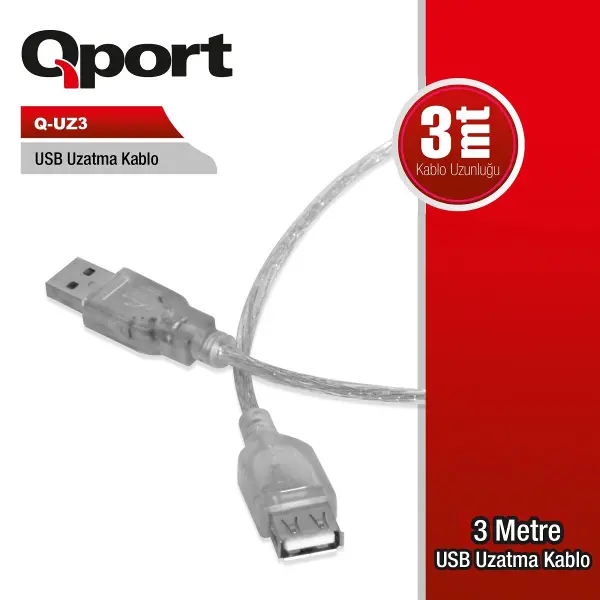 3MT USB UZATMA KABLOSU (Q-UZ3)