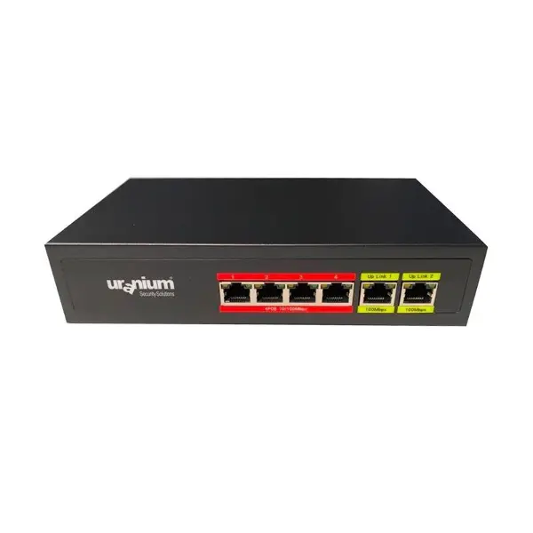 POE-4002-48W 4 PORT 10/100 + 2 PORT 10/100 RJ45 UPLINK POE SWITCH(REALTEK CHIPSET)