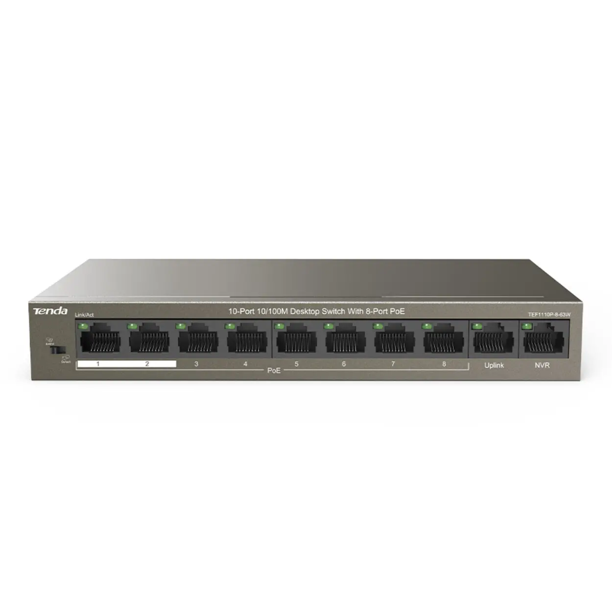 TEF1110P-8-63W 8FE PoE Port (58W), 2FE Uplink Desktop Switch
