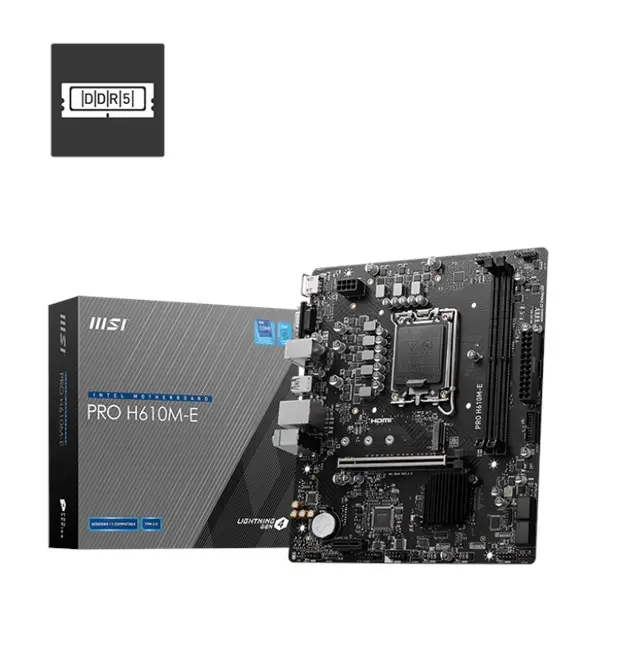 MB PRO H610M-E DDR5 SOKET 1700 5600MHZ(OC) HDMI VGA M.2 USB3.2 1x 1G LAN mATX