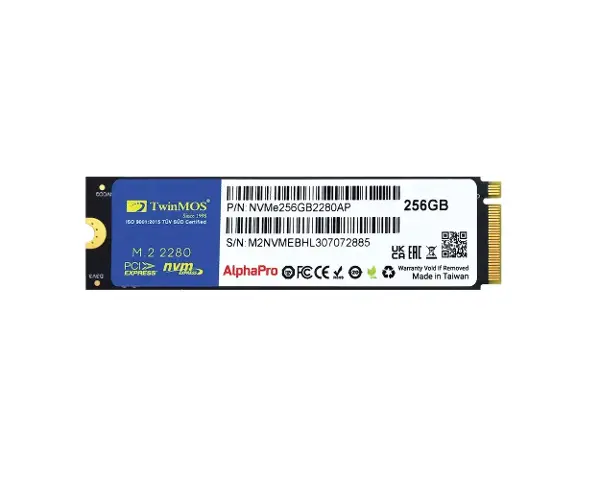 NVMe256GB2280AP, AlphaPro, 256GB, M.2 PCIe NVMe, Gen3, SSD, 3600-3250Mb/s, TLC 3DNAND