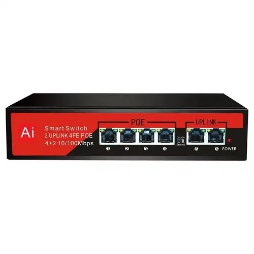 EZ-04PSE 4xFE+2xFE YÖNETİLEMEZ POE SWİTCH (65WATT)