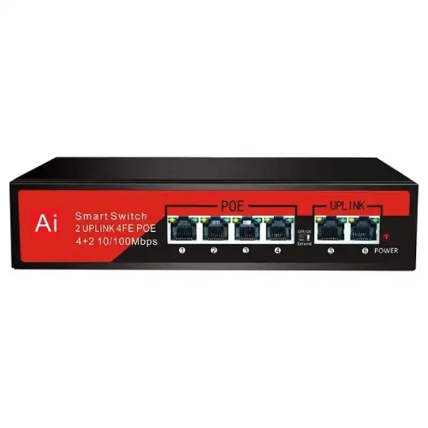 EZ-04PSE 4xFE+2xFE YÖNETİLEMEZ POE SWİTCH (65WATT)