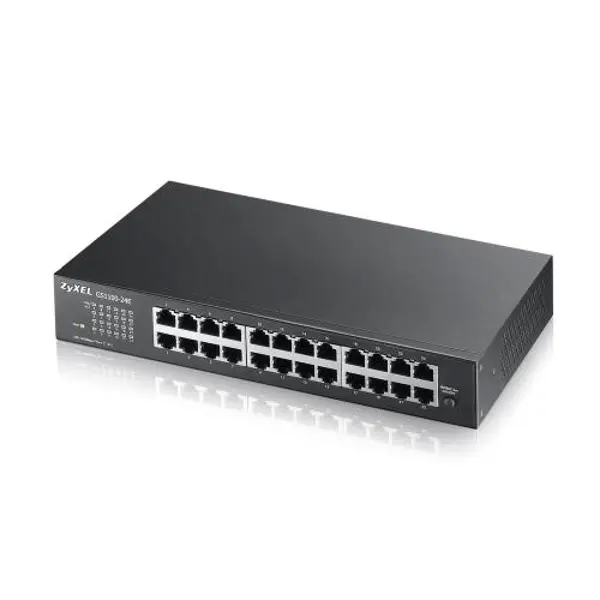 GS1100-24E V3, 24Port, GigaBit, Yönetilemez, Sessiz, Rackmount Switch