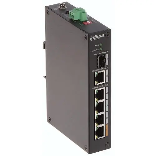 PFS3106-4ET-60-V2,  6 Port, Megabit,  4FE PoE Port (4xPoE 60W) ,1GE Uplink, 1GE SFP Yönetilemez Switch