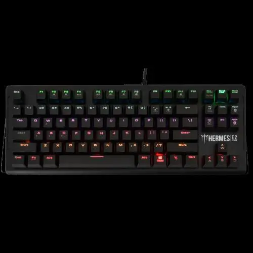 HERMES-E2, USB Kablolu, İngilizce,  Mekanik Switch, 7 Renk, Gaming Klavye