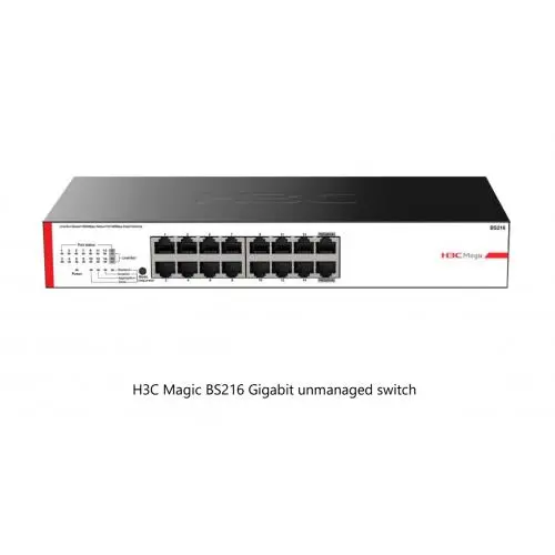 Magic BS216, 16 Port, GigaBit, 2 Port GigaBit Uplink, Yönetilemez, Metal Kasa, Rack Mount Switch