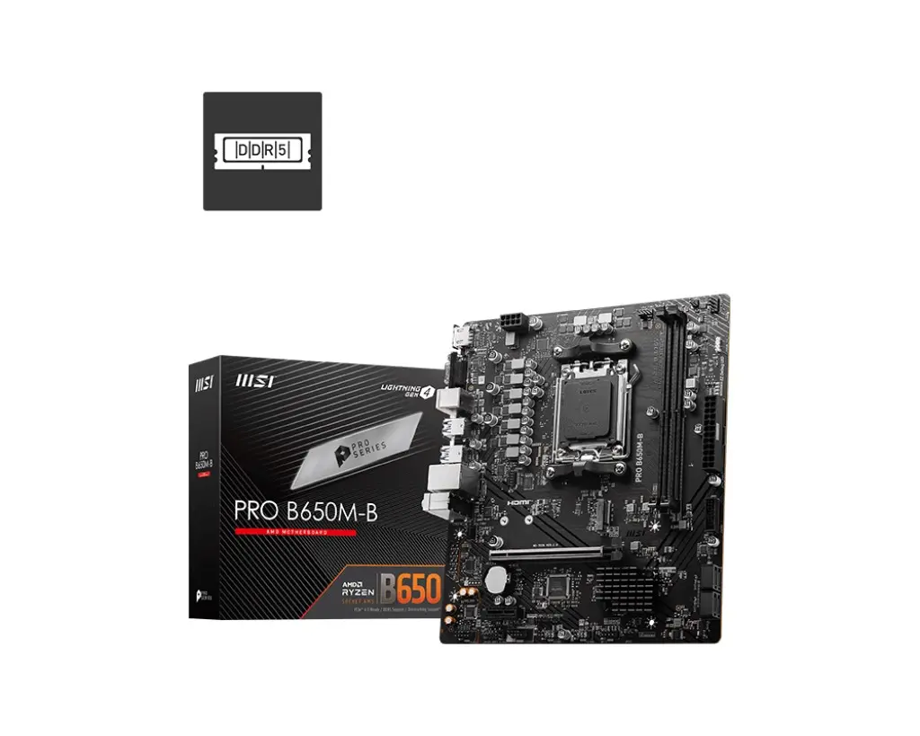 MB PRO B650M-B AM5 DDR5 6800MHZ(OC) HDMI VGA M.2 USB3.2 2.5G LAN mATX