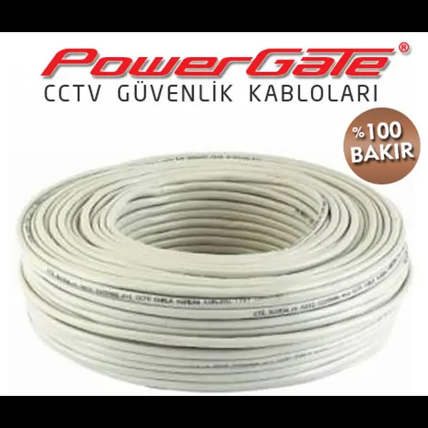 VIA 100mt, 2+1 (2x0,22+0,22) %100 Bakır, CCTV Güvenlik Kablosu