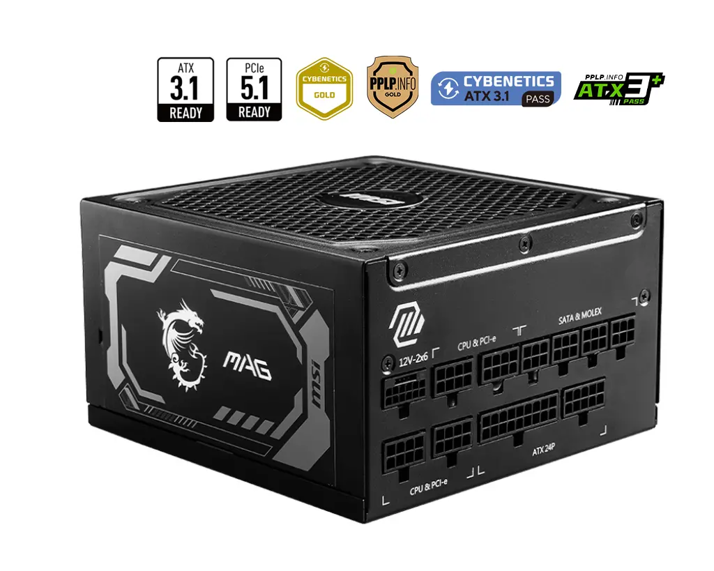 MAG A1000GL PCIE5 1000W 80+ Gold Tam Modüler ATX 3.0 PCIe 5.0 Güç Kaynağı