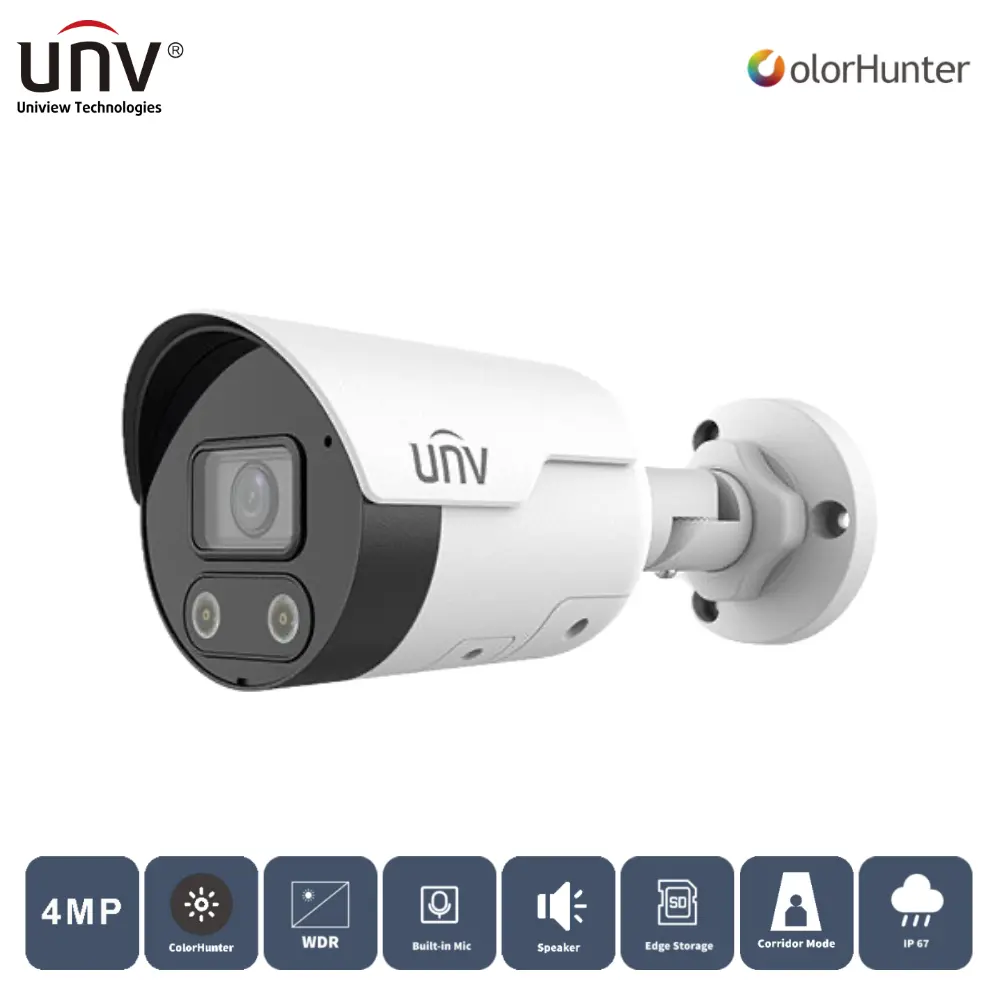 IPC2124LE-ADF28KMC-WL 4MP 2.8MM 50MT COLORHUNTER IP67 H265+ IR BULLET IP KAMERA (Dahili Sesli ve Hoparlörlü)
