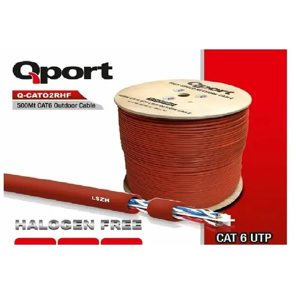500 Metre Q-CATO2RHF LSZH[Yanmaz] Cat6 0.58mm Outdoor Kablo