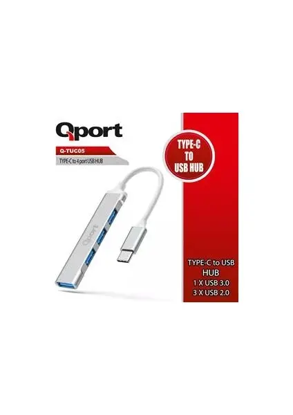 Q-TUC05 Type-C to 4 Port USB 3.0 2.0 Çoklayıcı