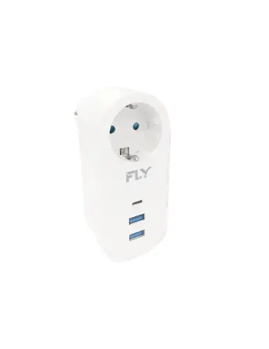 3400-01, 1 Soket, 2 USB, 1 TYPE-C, Akım Korumalı Priz, 2.1A, (Beyaz)