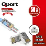 Q-J601Y CAT6 (50'Lik) EZ-RJ45 Metal Yeni Nesil Delikli Konnektör-1