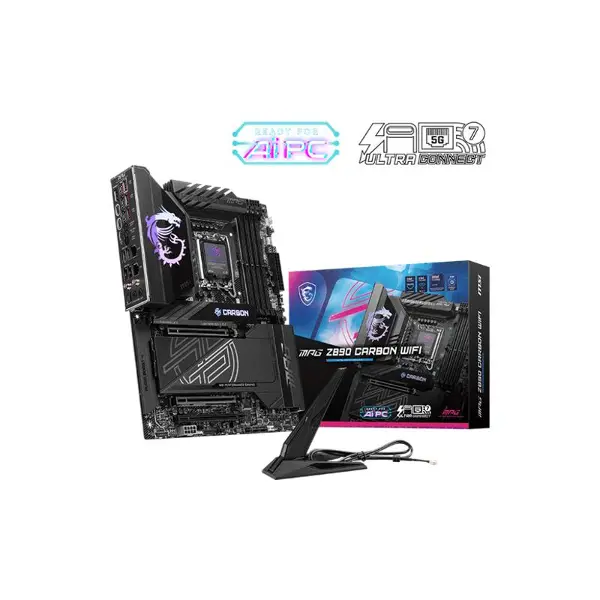 MB MPG Z890 CARBON WIFI SOKET 1851 DDR5 9200MHZ(OC) USB 20Gbps 5xM.2 2xTB4 HDMI DISPLAY 1x5G 1x 2,5 LAN WIFI 7 ATX