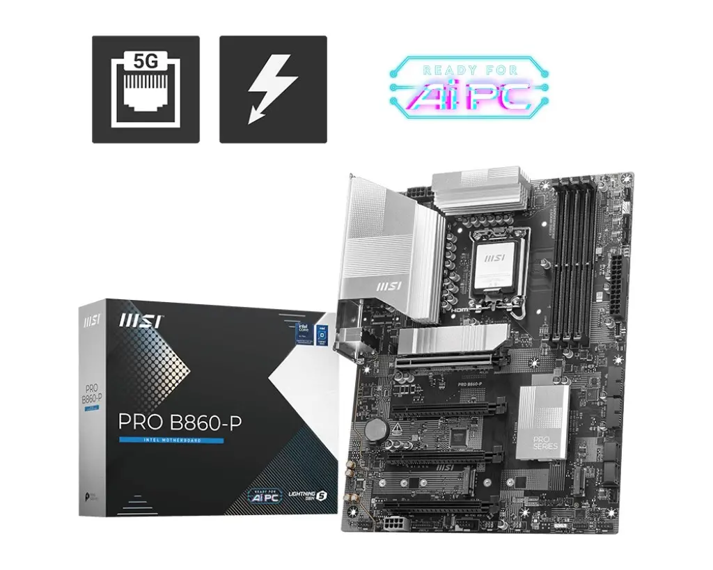 MB PRO B860-P SOKET 1851 DDR5 8600MHZ(OC) 3xM.2 1x TB4 HDMI DISPLAY 5G LAN ATX
