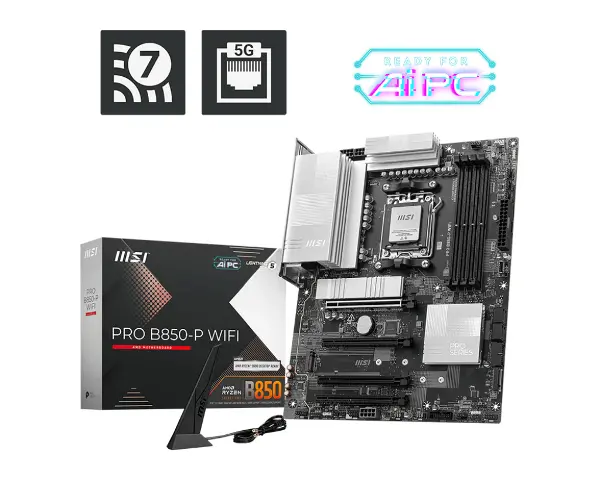 MB PRO B850-P WIFI AM5 DDR5 8200MHZ(OC) HDMI 3x M.2 USB 10Gbs 5G LAN WI-FI 7 ATX