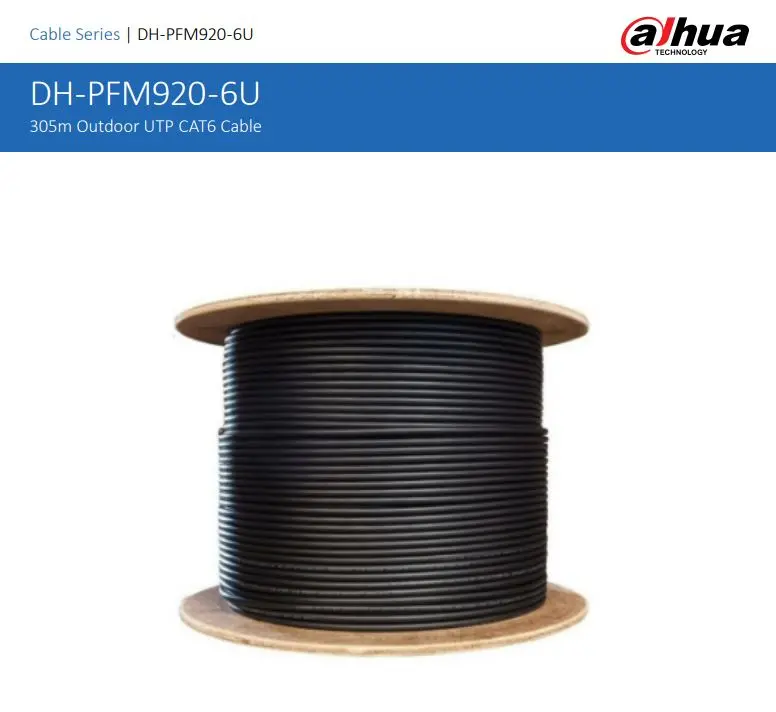DH-PFM920-6UN UTP DIŞ ORTAM (SİYAH) CAT6 BAKIR KABLO (PE)