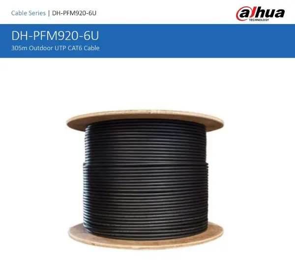 DH-PFM920-6UN UTP DIŞ ORTAM (SİYAH) CAT6 BAKIR KABLO (PE)