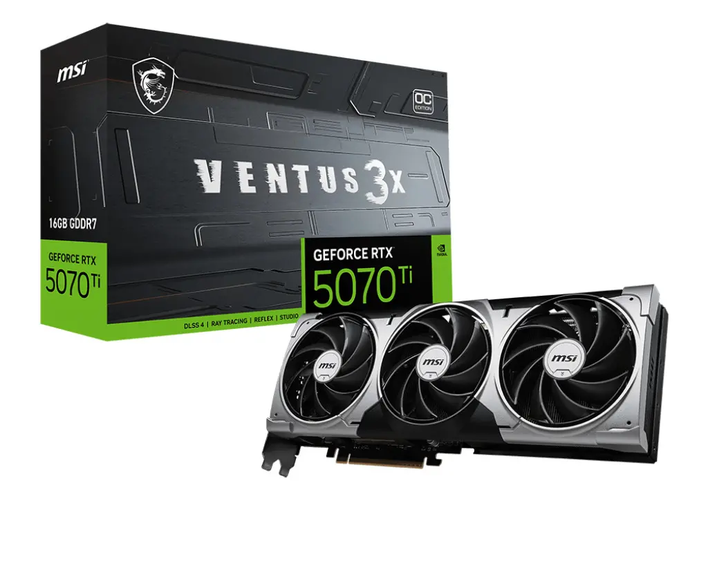 VGA GEFORCE RTX 5070 TI 16G VENTUS 3X1 OC RTX5070TI 16GB GDRR7 256B DX12 PCIE 5.0 X16 (3XDP 1XHDMI)