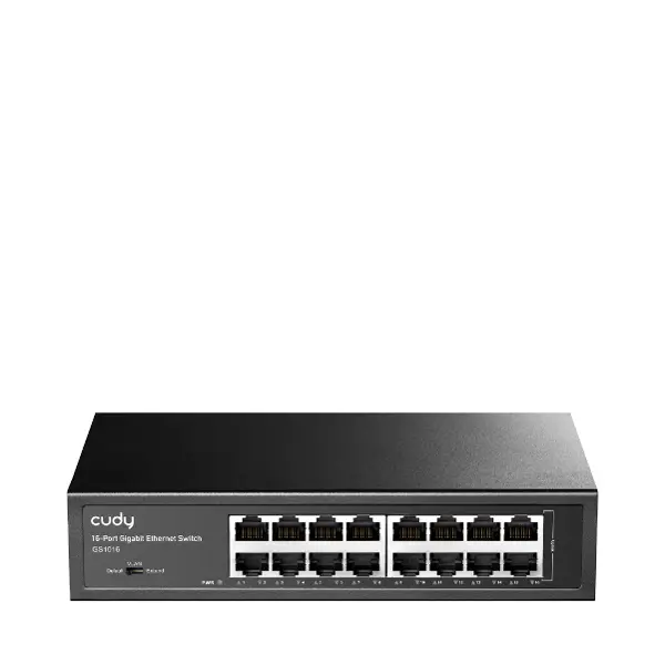 GS1016 16 Port 10/100/1000Mbps VLAN&Extend Mode 8" Rock-Mount Çelik Gigabit Ethernet Switch