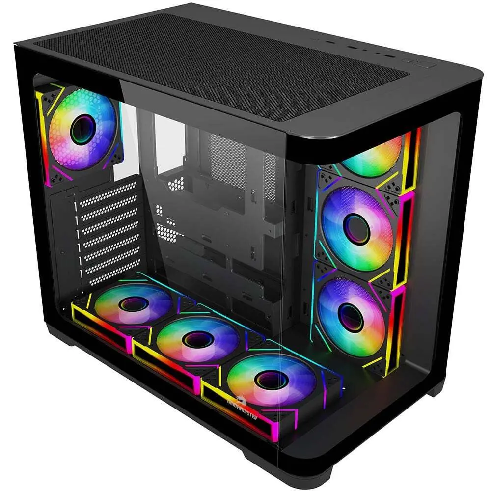 GB-G2851BB Sea View USB 3.0, ATX 7 x ARGB Fanlı, Siyah Kasa (PSU Yok)