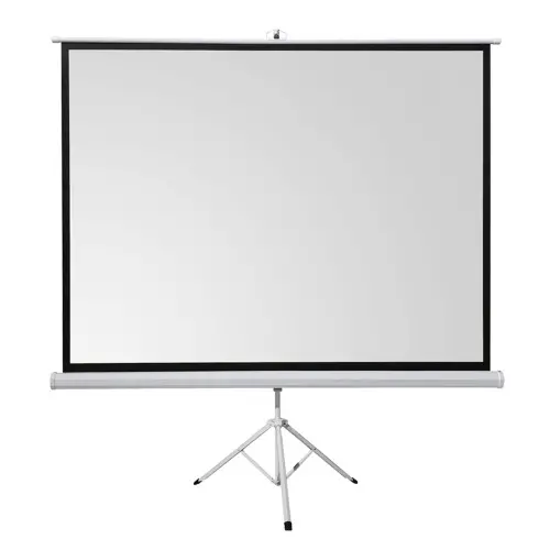 TPP-200, 200x200, TRIPOD, PROJEKSİYON PERDESİ, Arkası Siyah Fonlu, Taşınabilir Ayaklı Model