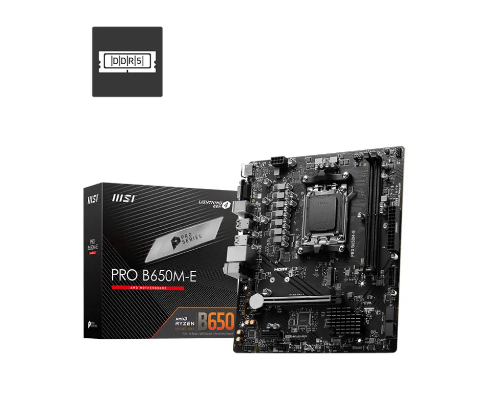 MB PRO B650M-E AM5 DDR5 6800MHZ(OC) HDMI VGA M.2 USB3.2 2.5G LAN mATX