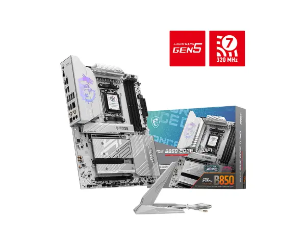 MB MPG B850 EDGE TI WIFI AM5 DDR5 8400MHZ(OC) HDMI 4x M.2 USB 10Gbs 5G LAN WI-FI 7 ATX