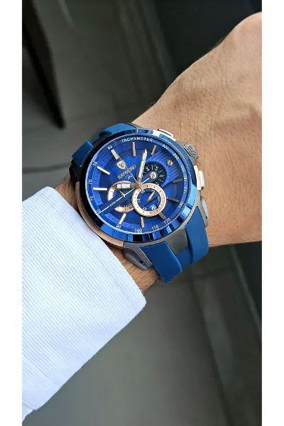 RYM-83020 SILIKON CRONO ERKEK SAAT RG-BL