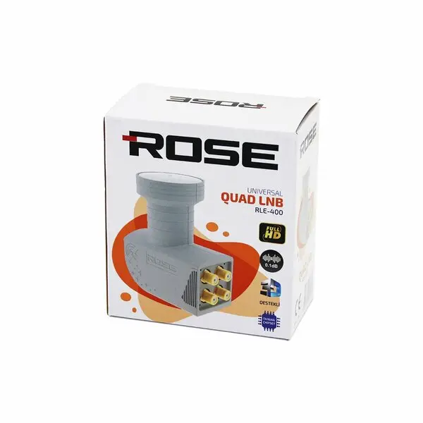 4LÜ UYDU LNB UNIVERSAL QUAD FULL HD -  3D - 0.1DB RLE-400 (4745)