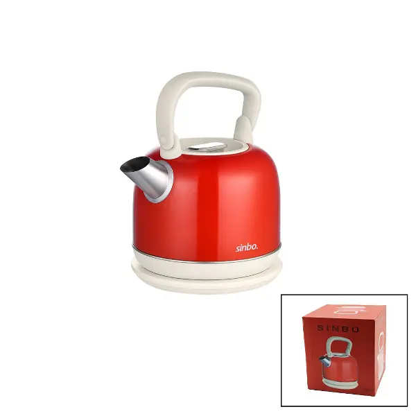 RETRO KIRMIZI NOSTALJİ DEMLİK MODEL ÇELİK KETTLE SU ISITICI 2.2LT 1800W GİZLİ RESİZTANS SK-8035 (4745)