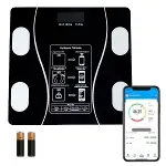 Dijital Baskül Yağ Ölçer Fonksiyonlu Akıllı Baskül Bluetooth Bağlantılı Tartı (4745)-1