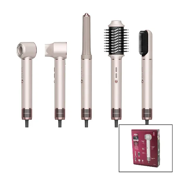 ROSE GOLD AİR BRUSH 5İN1=BUKLE-HACİMLE-DÜZLEŞTİR-2-FIRÇA SAÇ KURUTMA - ŞEKİL MAKİNESİ 1300W3-KDM.HIZ - DERECE SHD-1729 (4745)