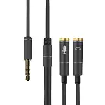 1 Erkek 2 Dişi 3.5 mm Kulaklık ve Mikrofon Ayırıcı Çoklayıcı Aux Kablo (4745)-3