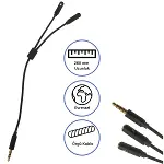 1 Erkek 2 Dişi 3.5 mm Kulaklık ve Mikrofon Ayırıcı Çoklayıcı Aux Kablo (4745)-5