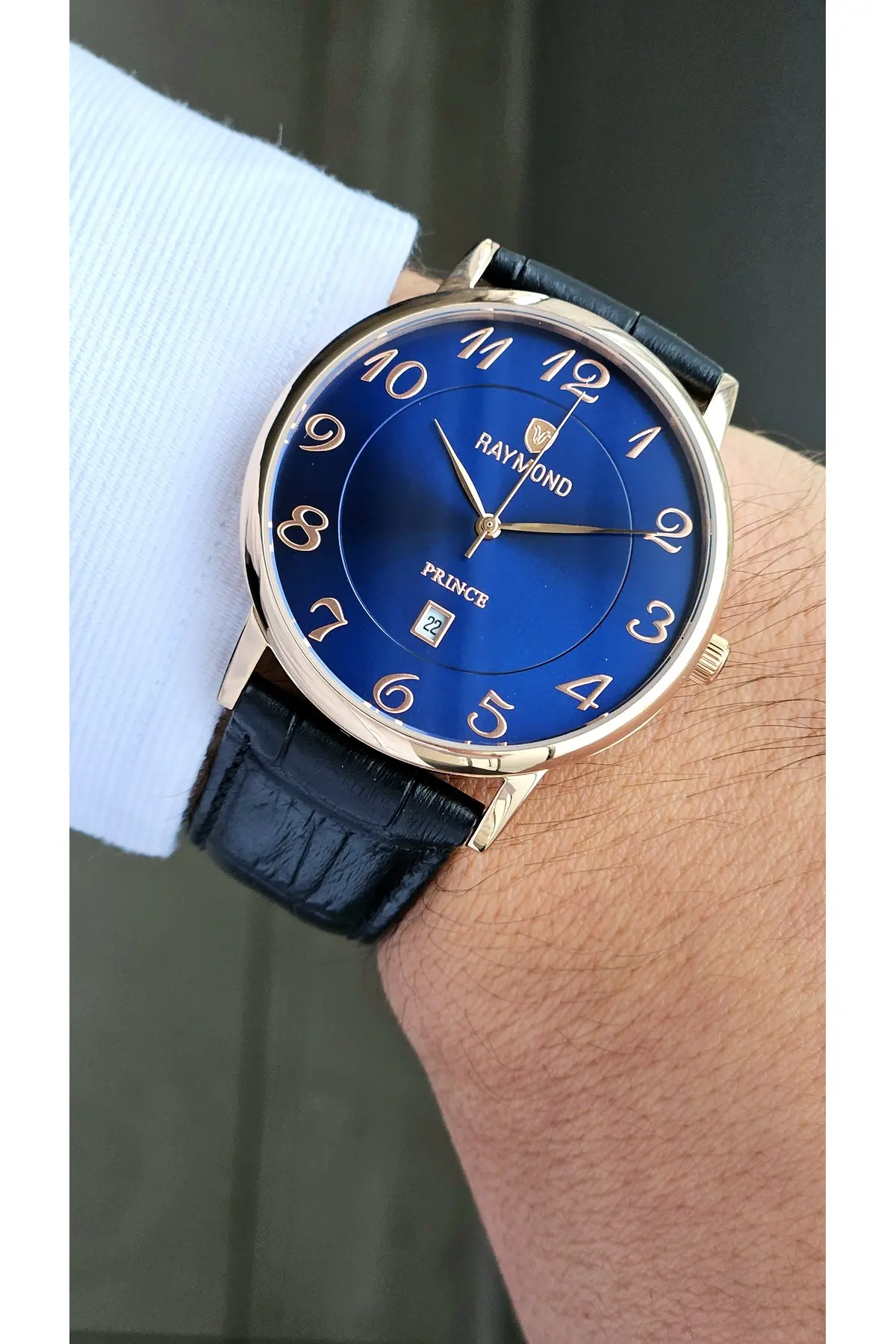 RYM-631820MZ2 QUARTZ KLASİK ERKEK KOL SAATİ-ÇELİK KASA-DERİ KORDON - 2 YIL GARANTİ ROSE MAVİ