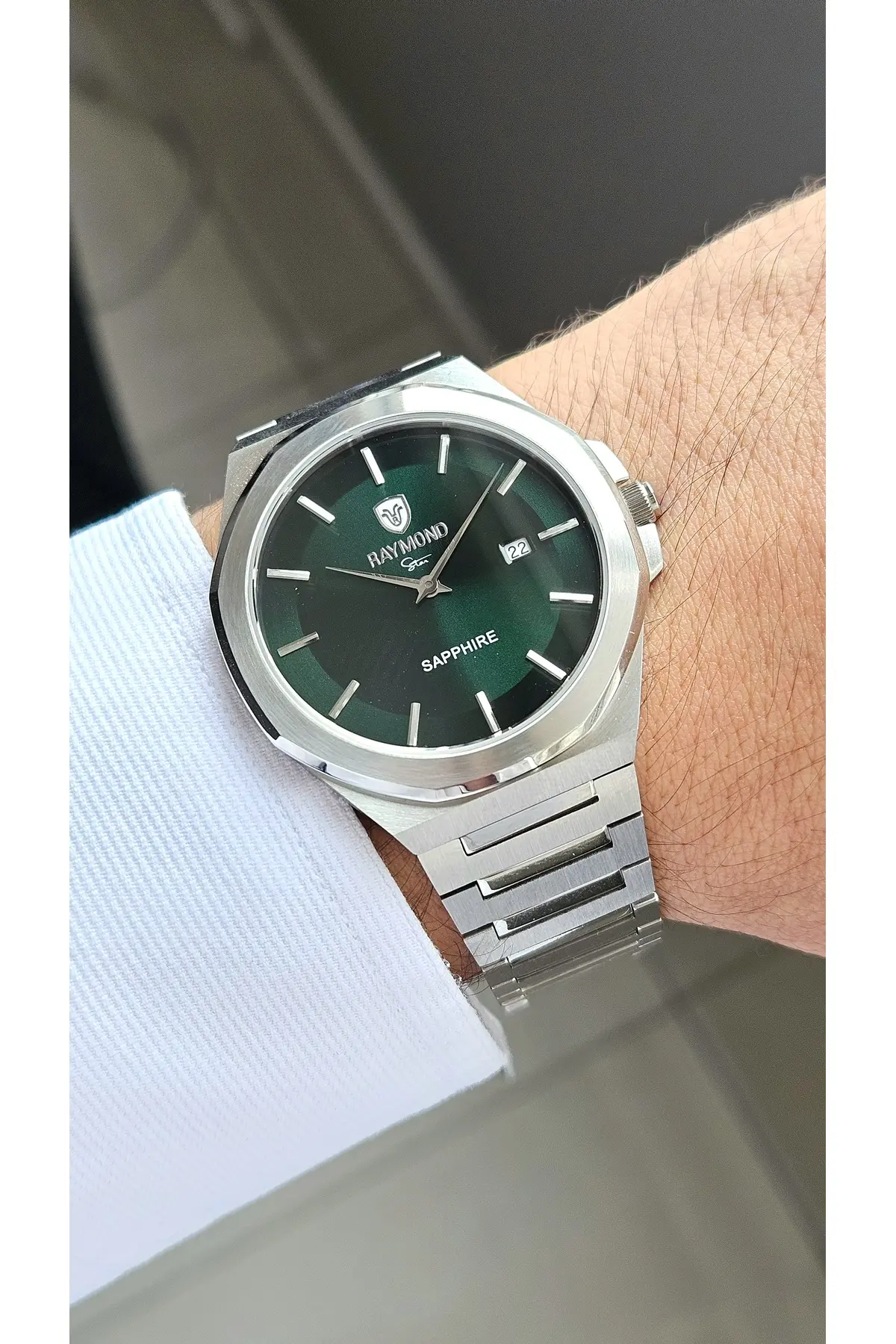 RYM-611505M SLIM ERKEK KOL SAATİ - ÇELİK KASA VE KORDON - 2 YIL GARANTİ SS-GREEN