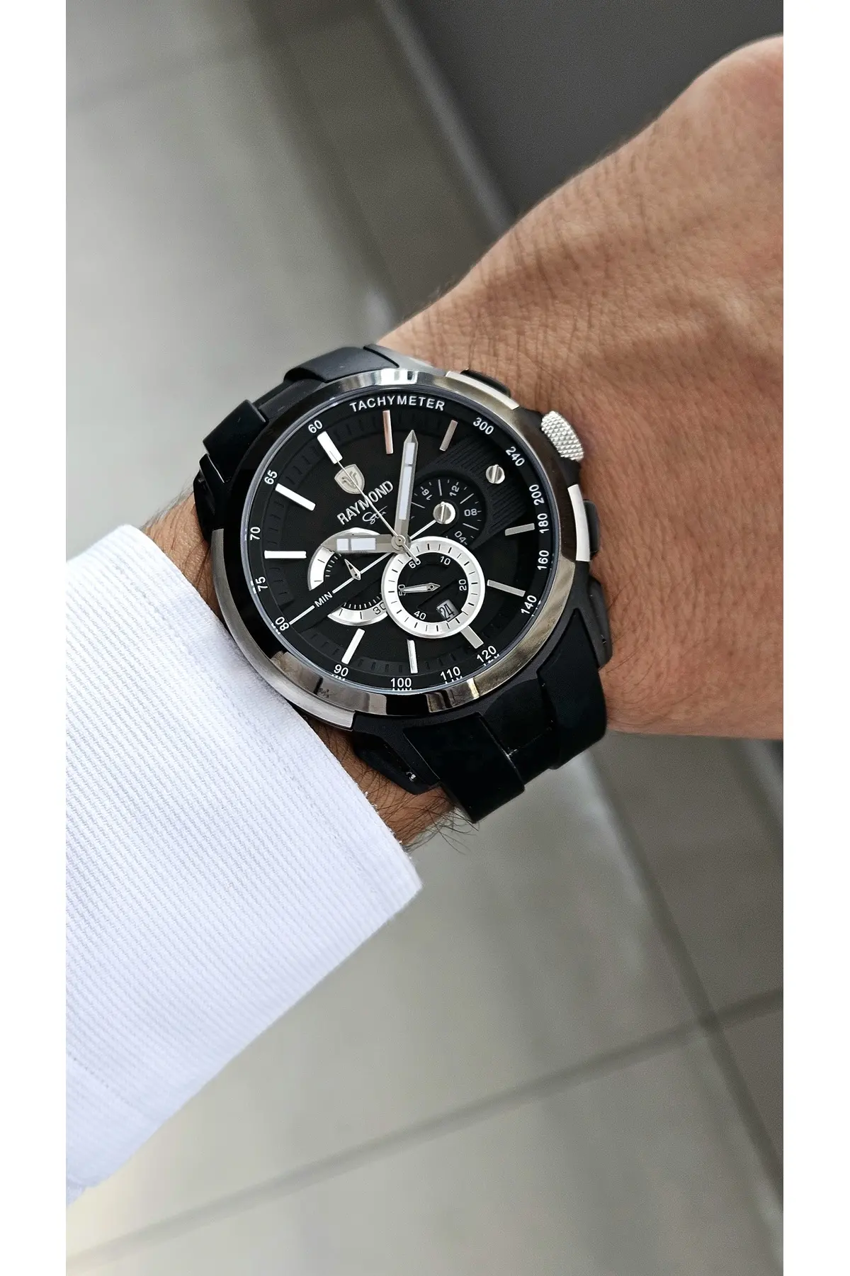 RYM-83020 SILIKON CRONO ERKEK SAAT SS-BK