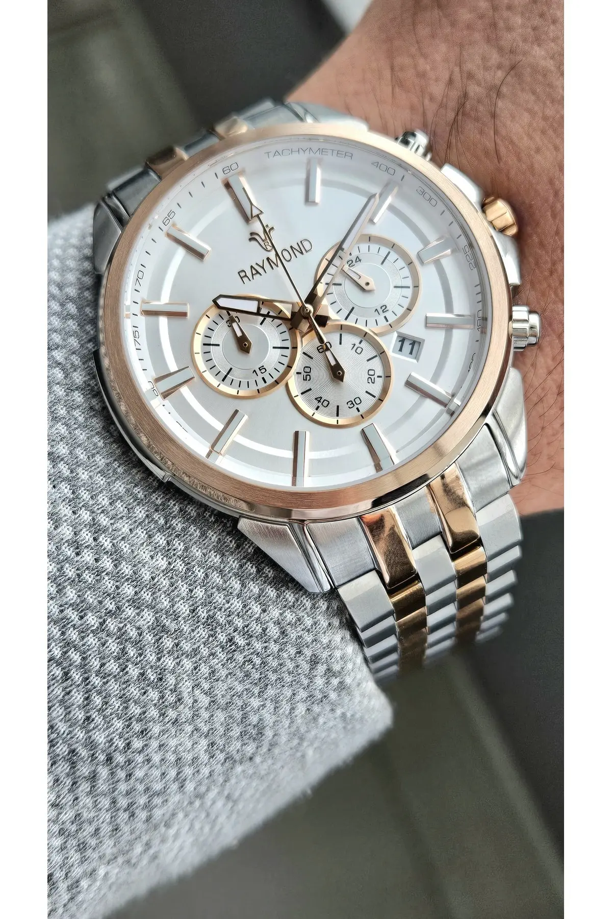RYM-81054 RAYMOND ERKEK KOL SAATİ - PASLANMAZ ÇELİK - 2 YIL GARANTİ