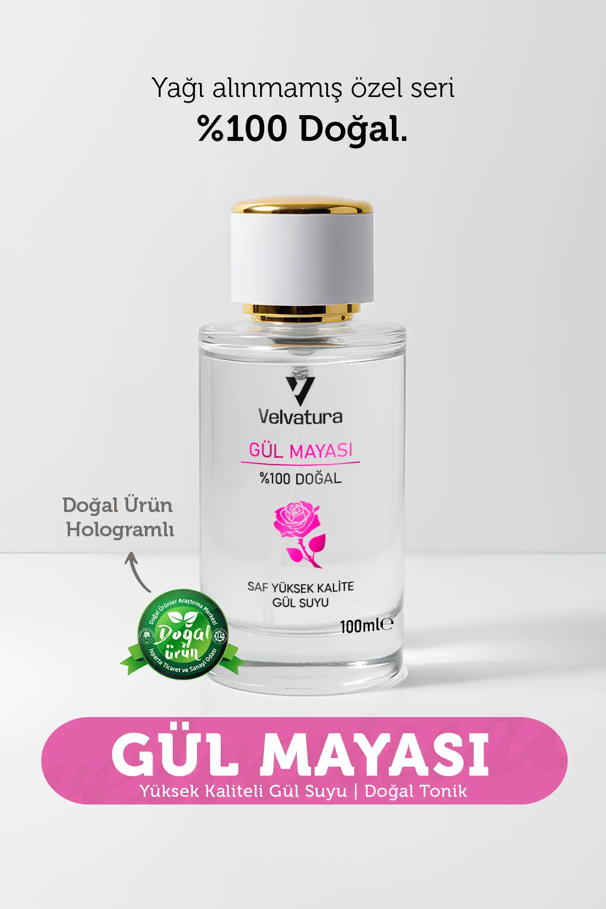 Gül Mayası %100 Doğal Aydınlatıcı Ve Gözenek Sıkılaştırıcı Saf Gül Suyu Arındırıcı Tonik 100 ml