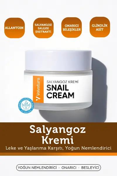 Salyangoz Kremi Yaşlanma Karşıtı, Kırışıklık Önleyici, Yoğun Nemlendirici, Onarıcı, Besleyici 45 ml