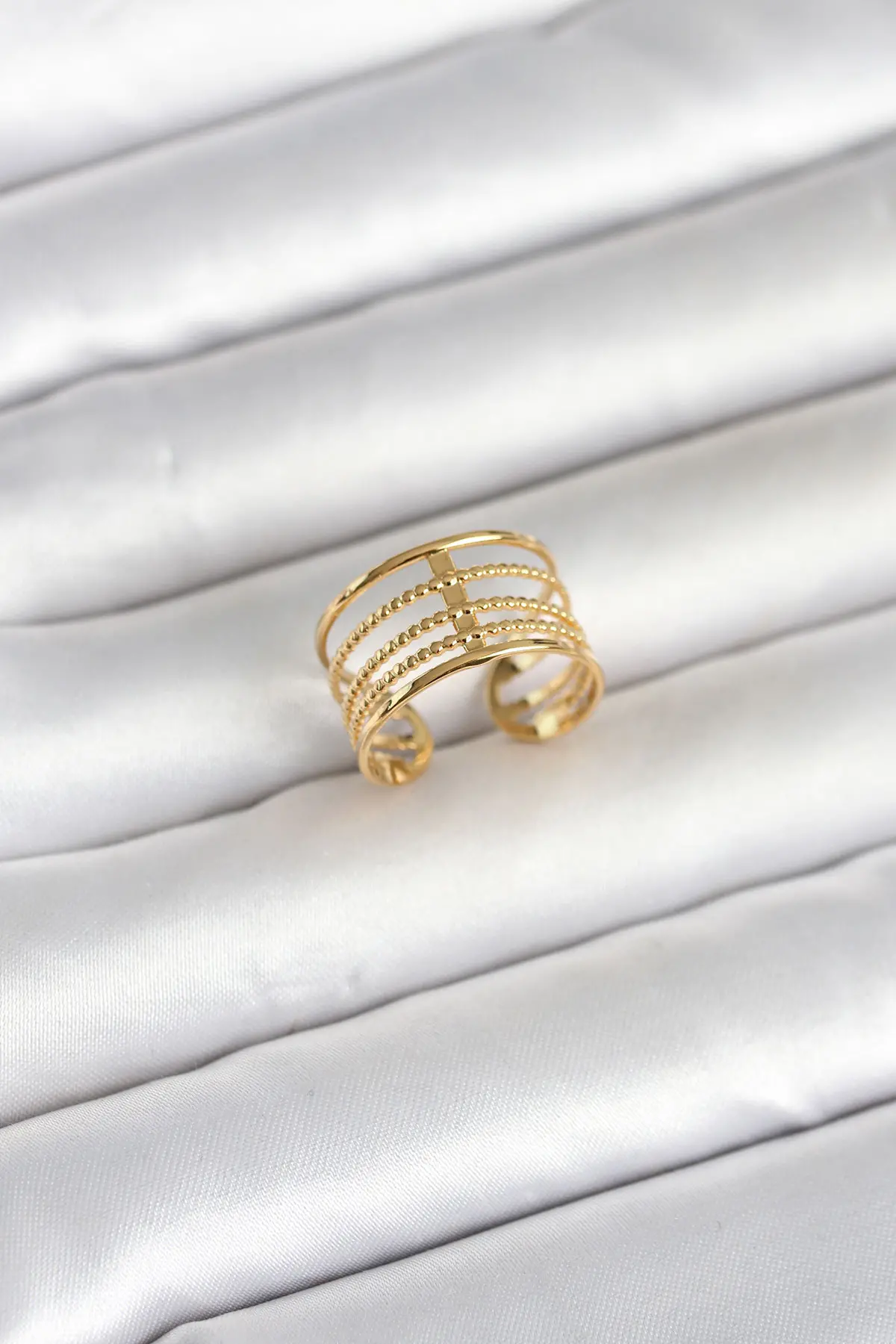 316L Çelik Gold Renk Vintage Model Kadın Yüzük TJ-BYK4173