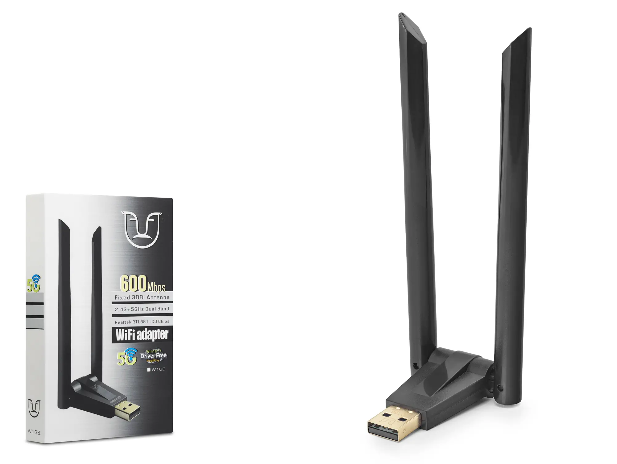 Usb Wifi Adaptör 600 Mbps Ac Dual Band W166