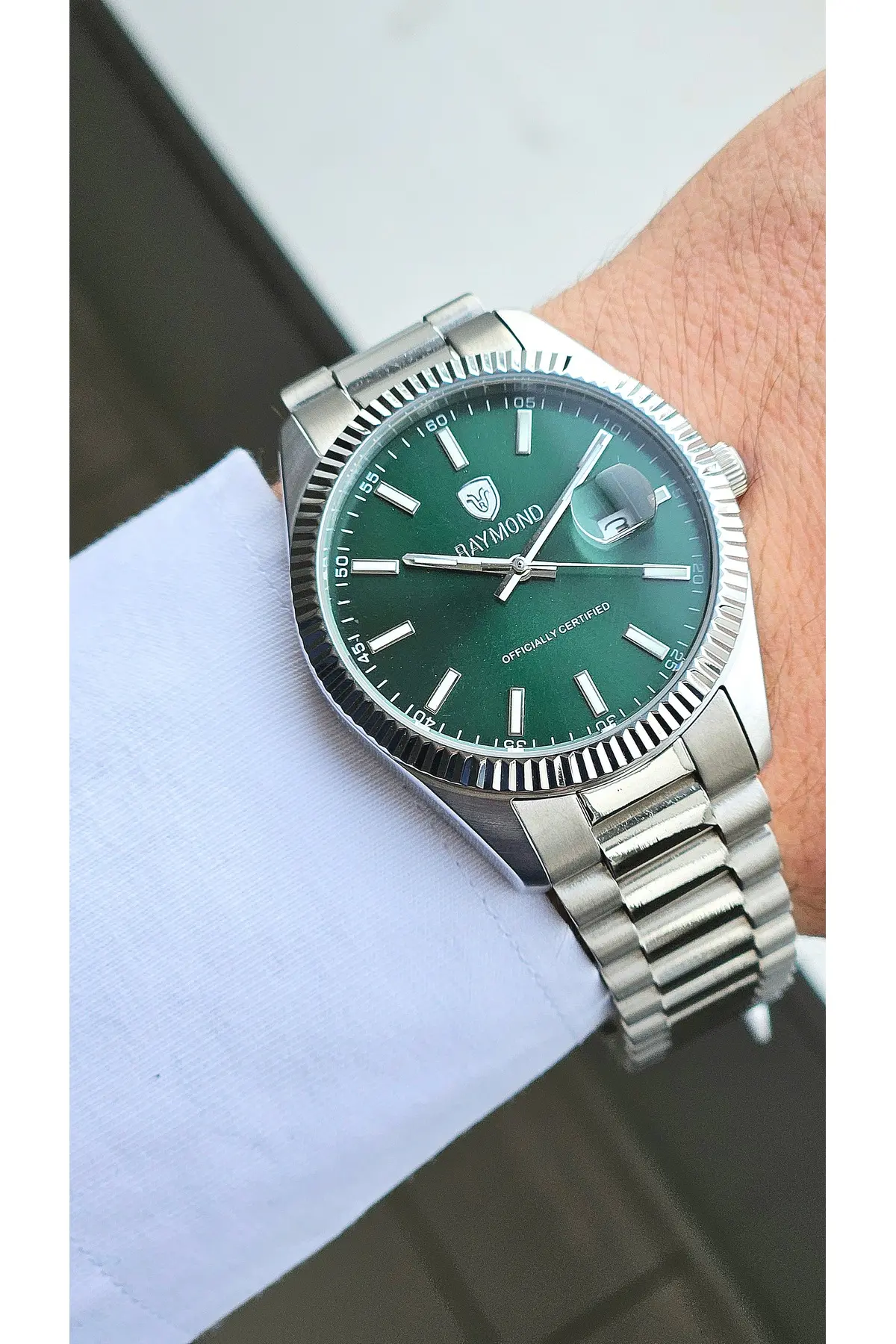 - RYM-613053 ERKEK KOL SAATİ - PASLANMAZ ÇELİK - YENİ SEZON SS-GREEN